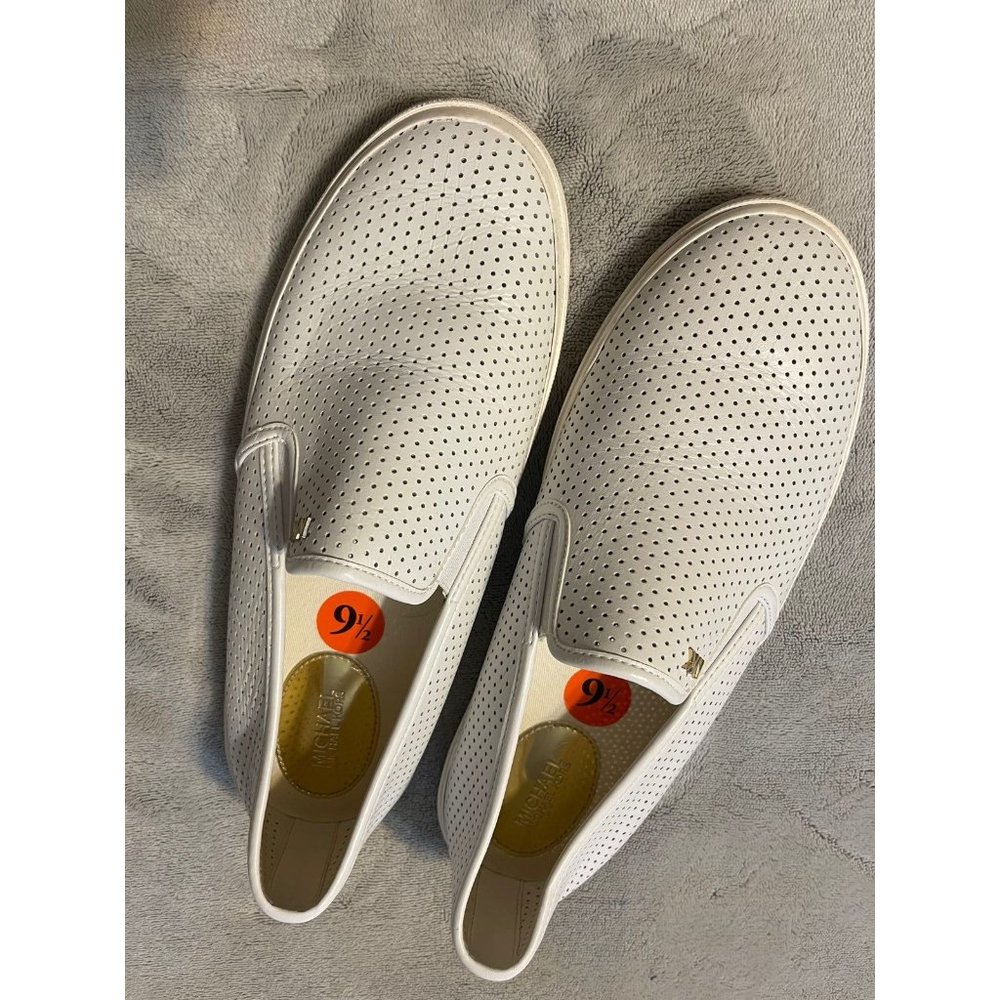 Michael Kors White Leather Slip Ons